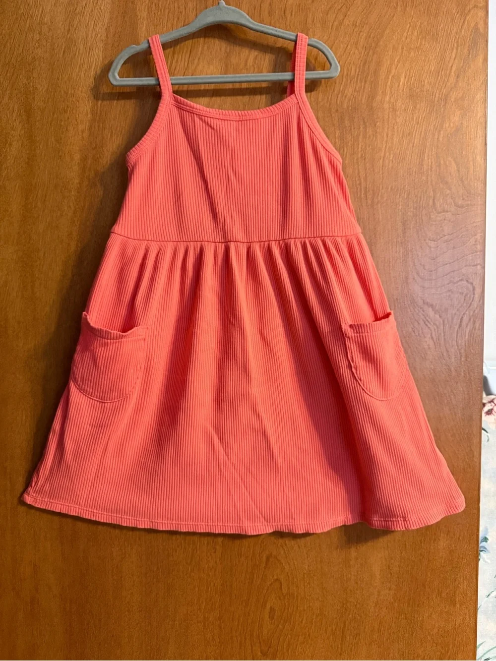 Old Navy Coral Ribbed Pocket Sundress
